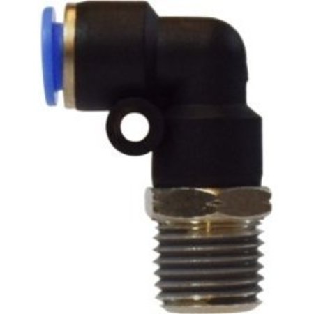 MIDLAND METAL Tube to Pipe Elbow, 90 deg Swivel, Elbow FittingConnector, 14 x 12 Nominal, PushIn x MNPT End 20518C